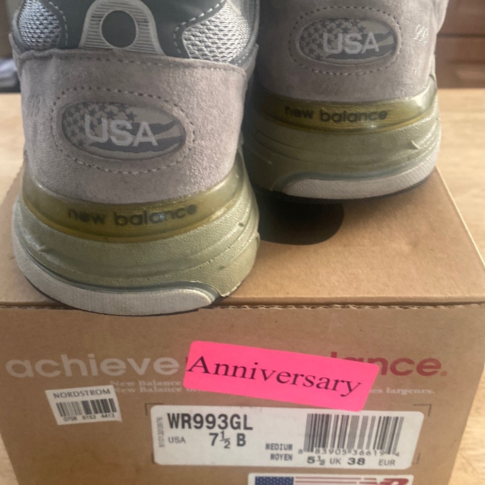 Made in U.S.A New Balance size 7 1/2 B bought from Nordstrom